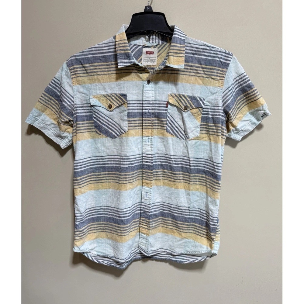 Levi's Red Tab Men's large short sleeve Collared Shirt  Striped button up